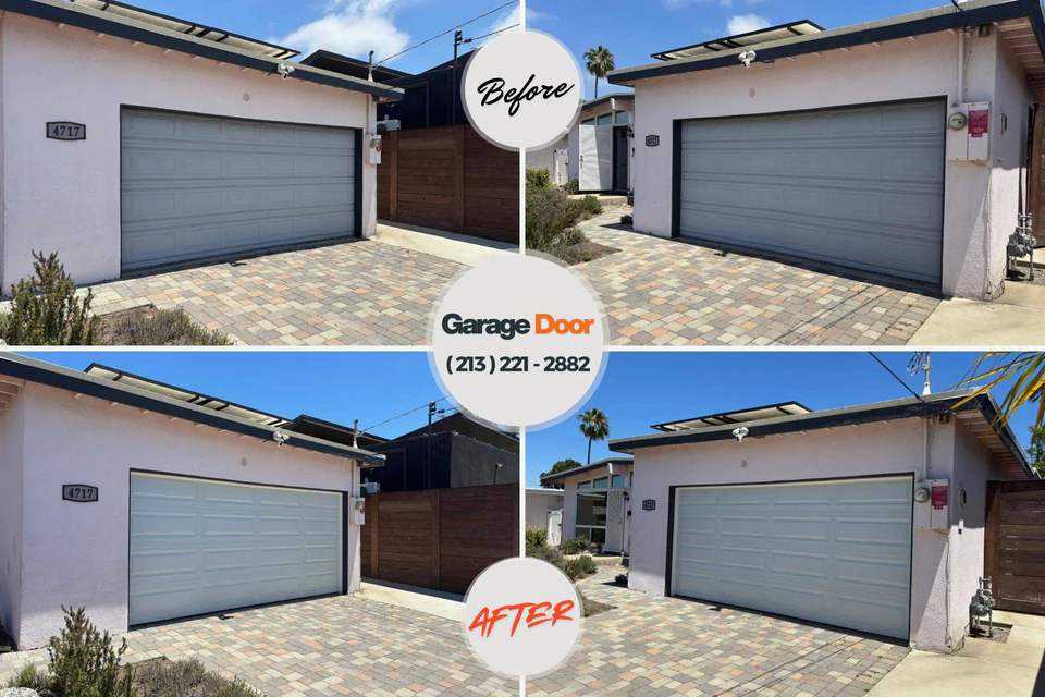Before and after: garage door repair Altamont, OR